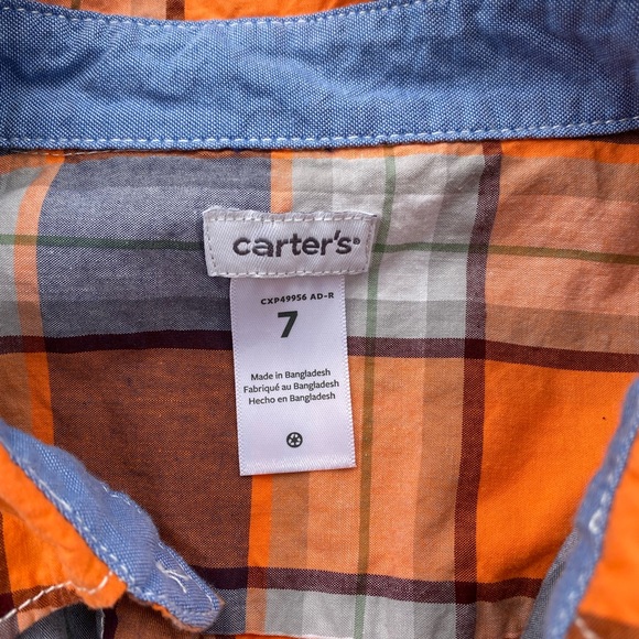 Boys short sleeves plaid button down shirt - Picture 2 of 2